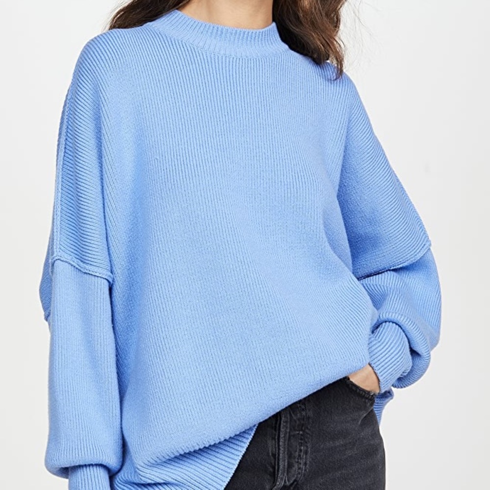 Free people easy street tunic lt blue - medium